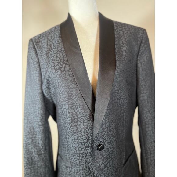 JF J Ferrar Slim 40 L men evening edition animal print tuxedo blazer jacket1059 - Picture 2 of 9